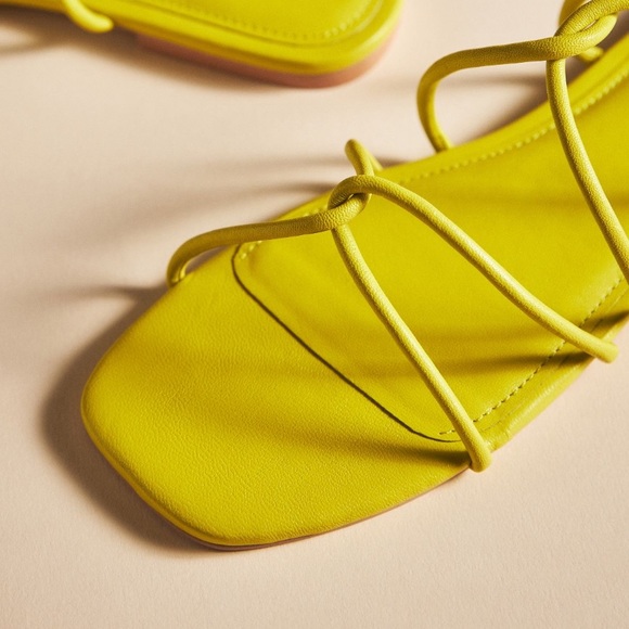 Anthropologie Maeve strappy sandals lime green chartreuse size 9 / EU 40 - Picture 2 of 4